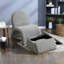 Chaises d'appoint avec repose-pieds de rangement, siège compact en chenille