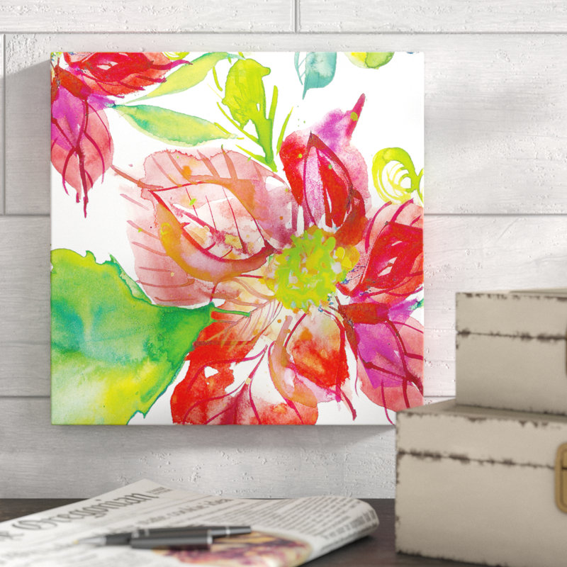 Reproduction d’art sur toile, "poinsettia Pretty III" par Kristy Rice, H 12 po x l 12 po x P 1,25 po
