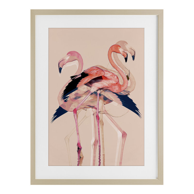 Impression encadrée de flammes roses superposées sous verre, design par 1x, H 20 po x l 14 po, Cadre de récolte en pin