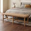 Banc de chambre en similicuir tressé