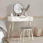 Alejah White Solid Dressing Table with Stool and Mirror Makeup Desk Bedroom Furniture