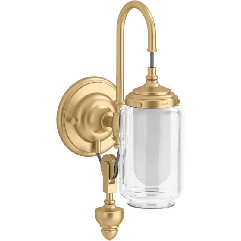 Artifacts 1 - Light Armed Sconce, Brushed Moderne Brass