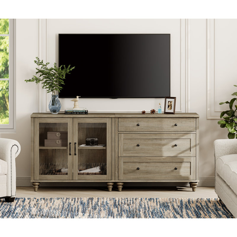 Damaj TV Stand for TVs up to 78", Wash Gray