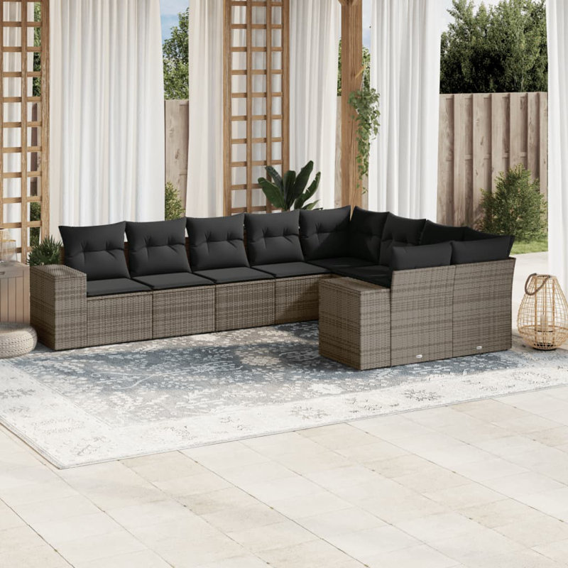 Vidaxl Garden Sofa Set Grey, Dark Grey