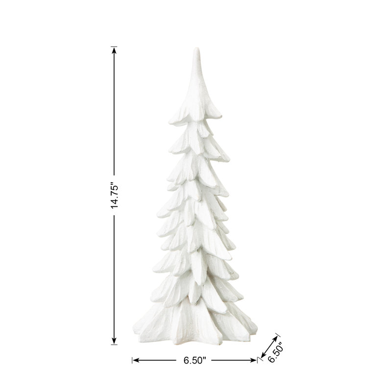 Arbre de Noël en résine 14,75 "H, Blanc