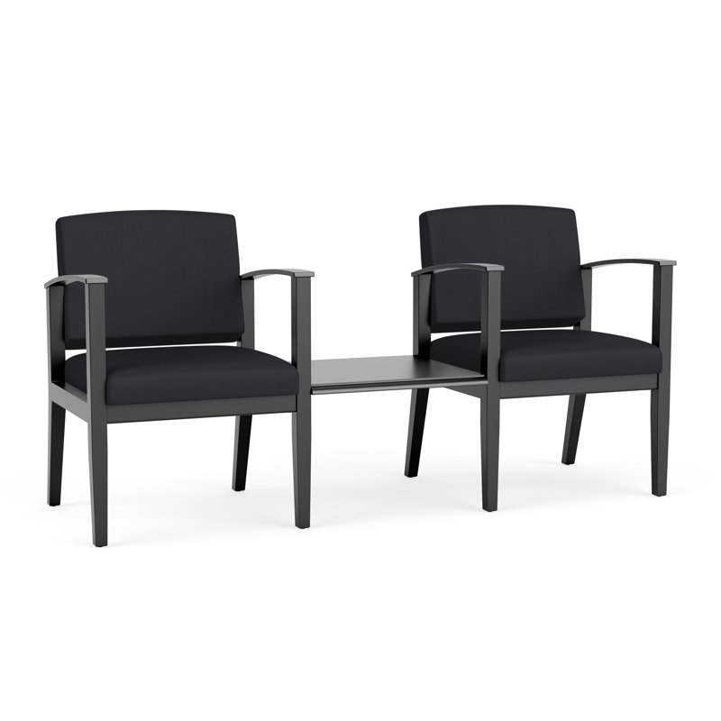 Structure en bois tandem 2 places avec table centrale Amherst, Noir, Noir Patriot Plus