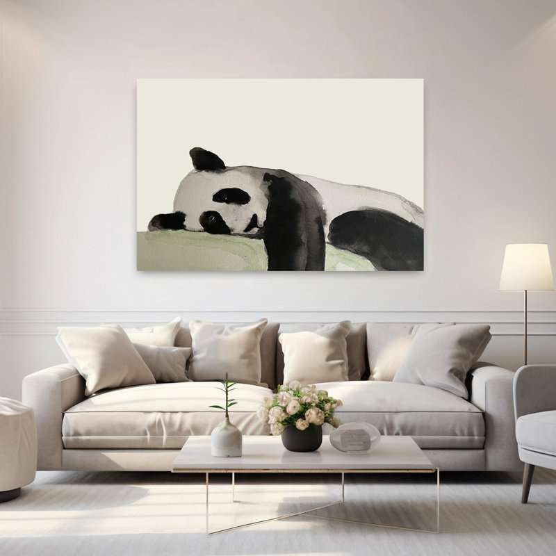 Art contemporain, art panda contemporain, H 40 po x l 60 po