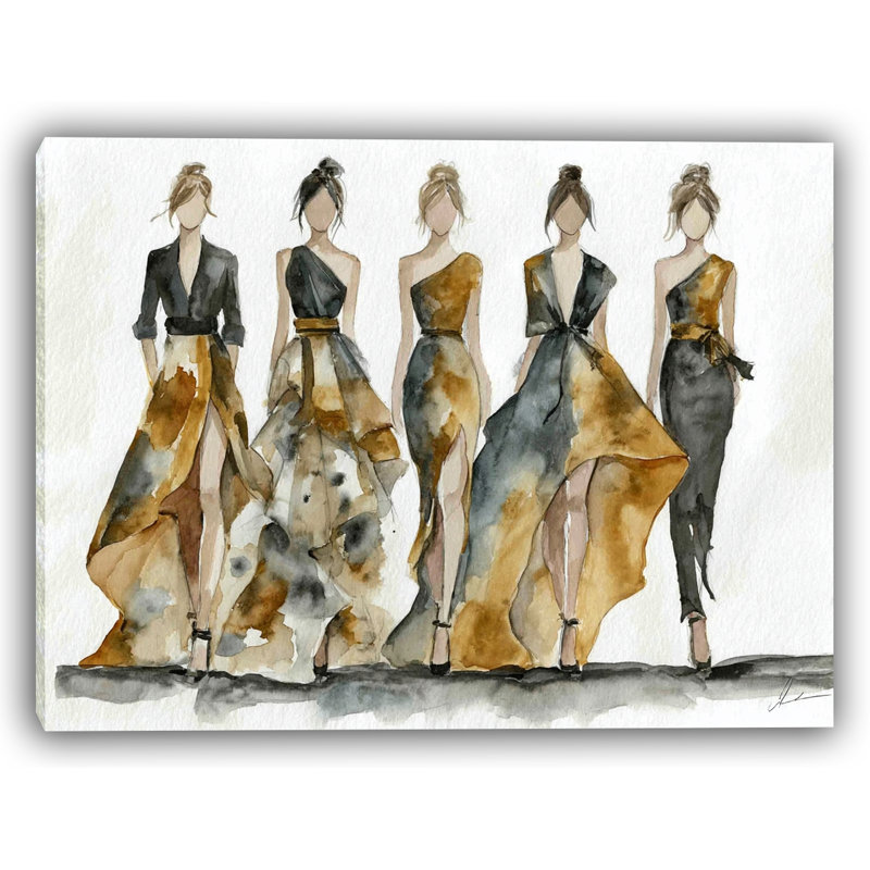 Golden Stroll - Wrapped Canvas Print