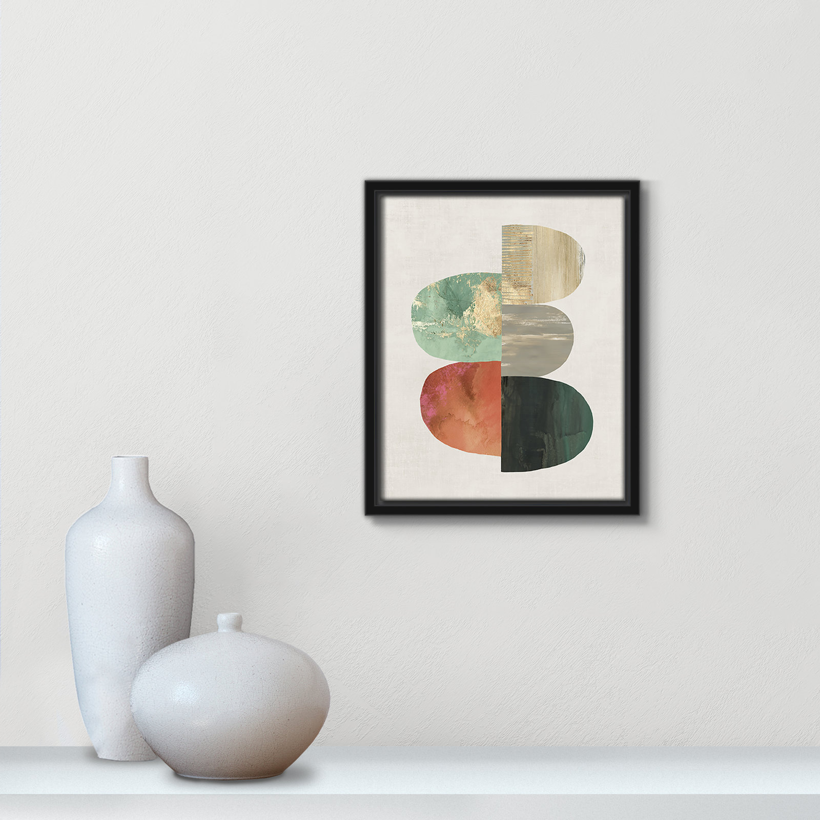 Evolving Energy I - Painting Print, Picture Framed Canvas, 11.5" H x 9.5" W, Espresso