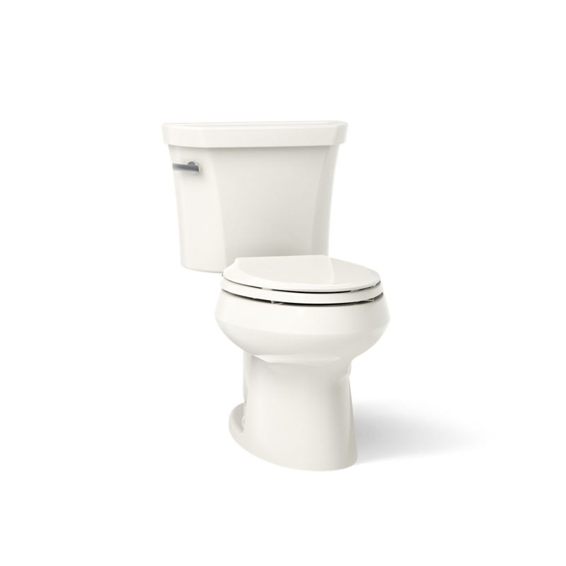 Wellworth Two-piece elongated toilet, 1.28 gpf, Biscuit, Left-Hand