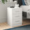 Eva High Gloss 3 Drawer Bedside Table - H: 59.5cm x D: 38cm x W: 39.5cm