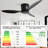 42 Inch Low Profile Ceiling Fan Without Light, 3 Reversible Blades 6 Speed Quiet Dc Motor Ceiling Fan With Remote Timer For Bedroom Kitchen