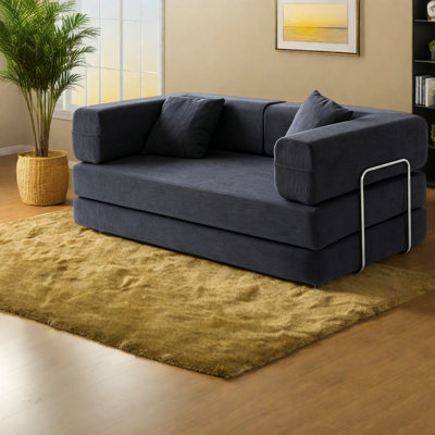 Canapés de compression, lit multifonctionnel moderne en mousse et métal de 78,74 pouces pour la maison