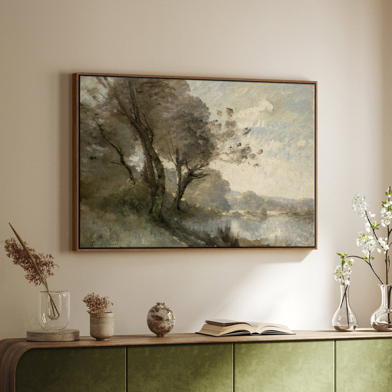 "Vintage Landscape -MXV III" sur toile, Noyer, H 17 po x l 25 po