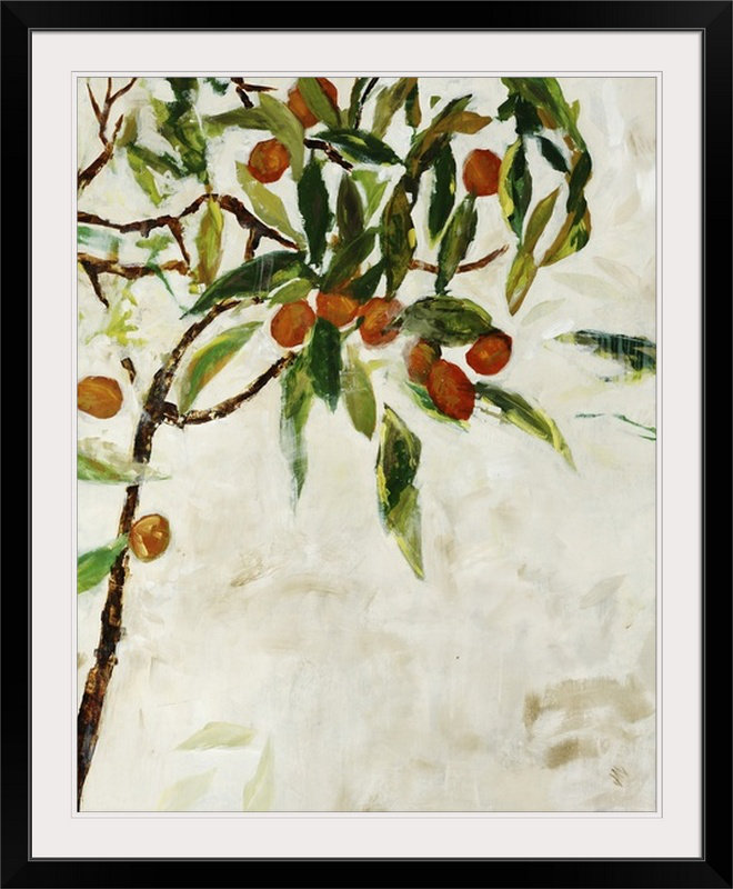 " Kumquat Tree " by Jodi Maas, Noir encadré, 23" H x 20" lx 1" p