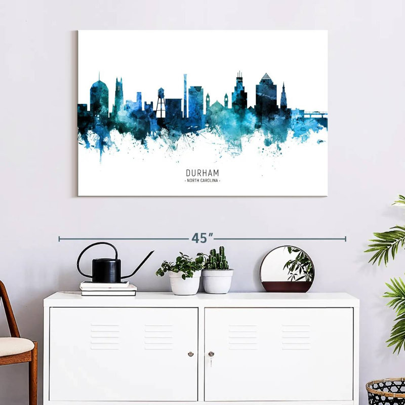 Durham North Carolina Skyline II, 8" H x 12" W