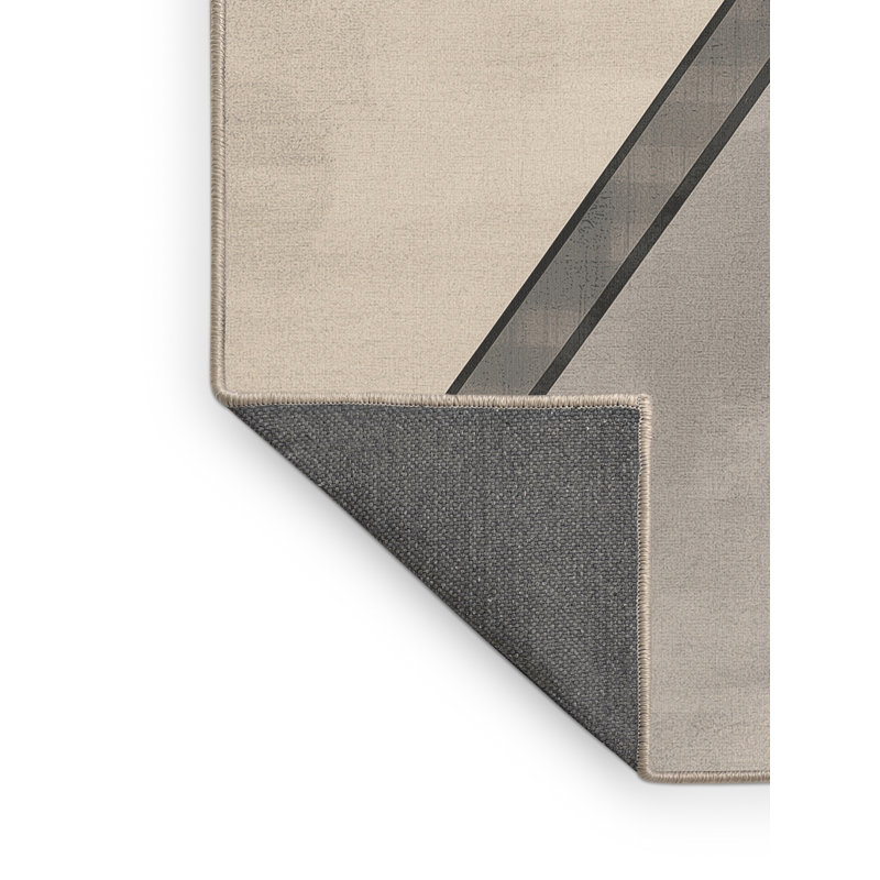 Soft Plush Durden Katana Blade Closeup Minimalist Area Rug in Beige – Beige Binding, 7x10