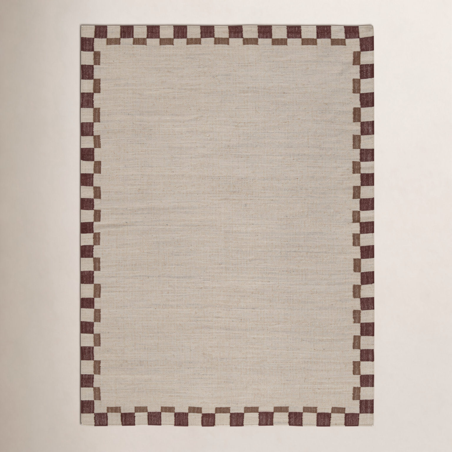 Heidi Checkered Flatweave Jute Rug, Red, 3'x5'