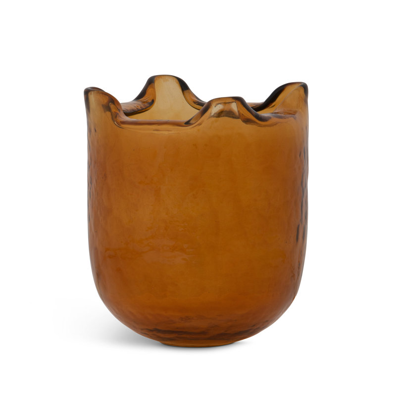 Fold Vase, Large, Amber, Small, Amber