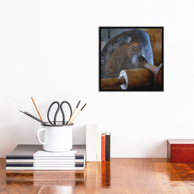 " Rustic Kitchen I " by Denise Romita Painting Print, Black Framed, 12" H x 12" W x 1.5" D
