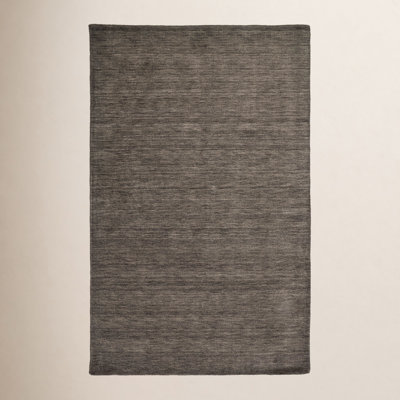 Lineville Dark Gray Hand-Woven Wool Rug