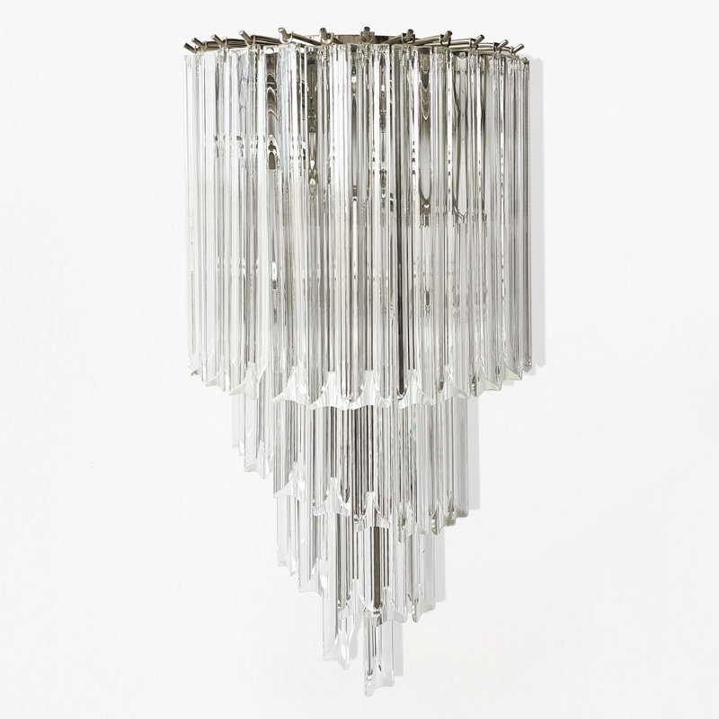 SORRENTO Glass Sconce, Polished Nickel