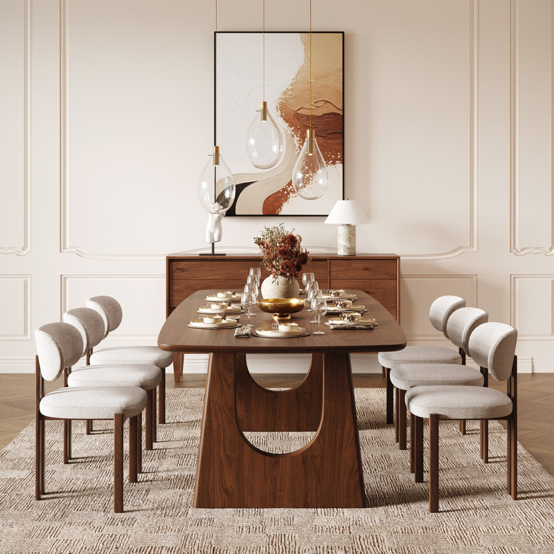 Joceline 78.7'' x 39.4" Solid Walnut Dining Table For 6-8, Walnut