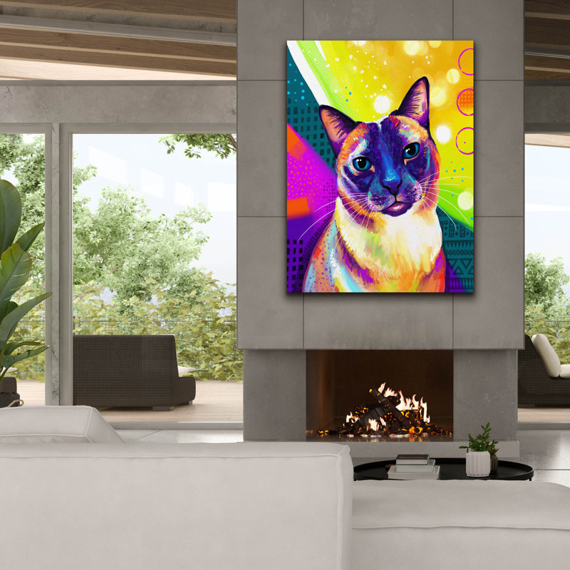 «Pop Art Siamese» par Furbaby Affiliates, art mural sur toile, H 54 po x l 40 po x P 1,5 po