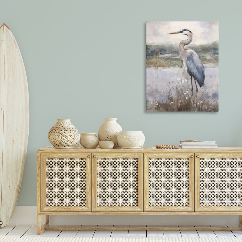 «Coastal Heron on Riverbank» par Nina Blue, H 40 po x l 30 po