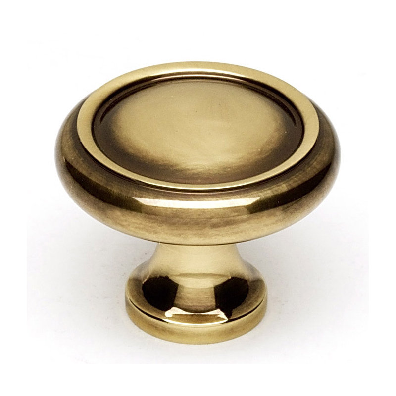Mushroom Knob, Polished Antique, 1" H x 1.25" W x 0.69" D