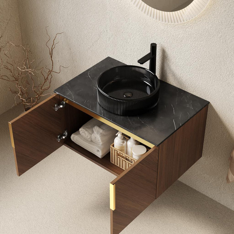 Meuble-lavabo mural moderne 30 po avec lavabo, 30"