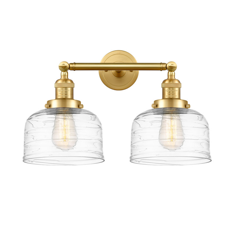 Bell - Luminaire de meuble-lavabo 19 po 2 lumières, Ampoule incandescente rétro 60 watts, Or satiné