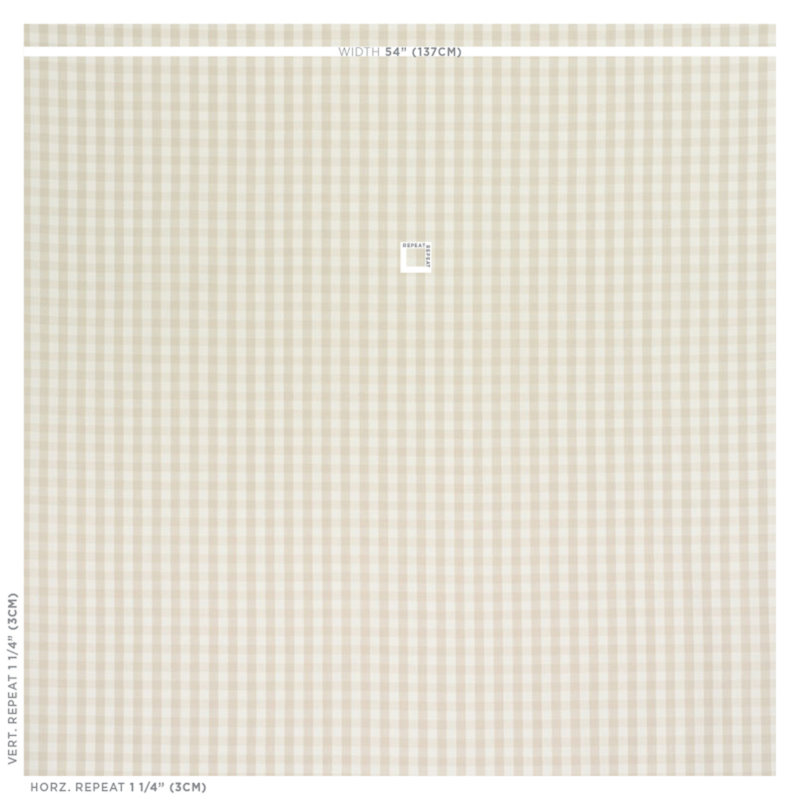 Elton Cotton Check Fabric, Natural