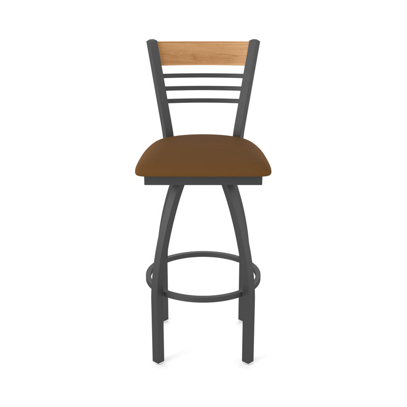 Tabouret de comptoir pivotant 880 Eleanor, Étain, Brun, Tabouret de comptoir (siège d’une hauteur de 25