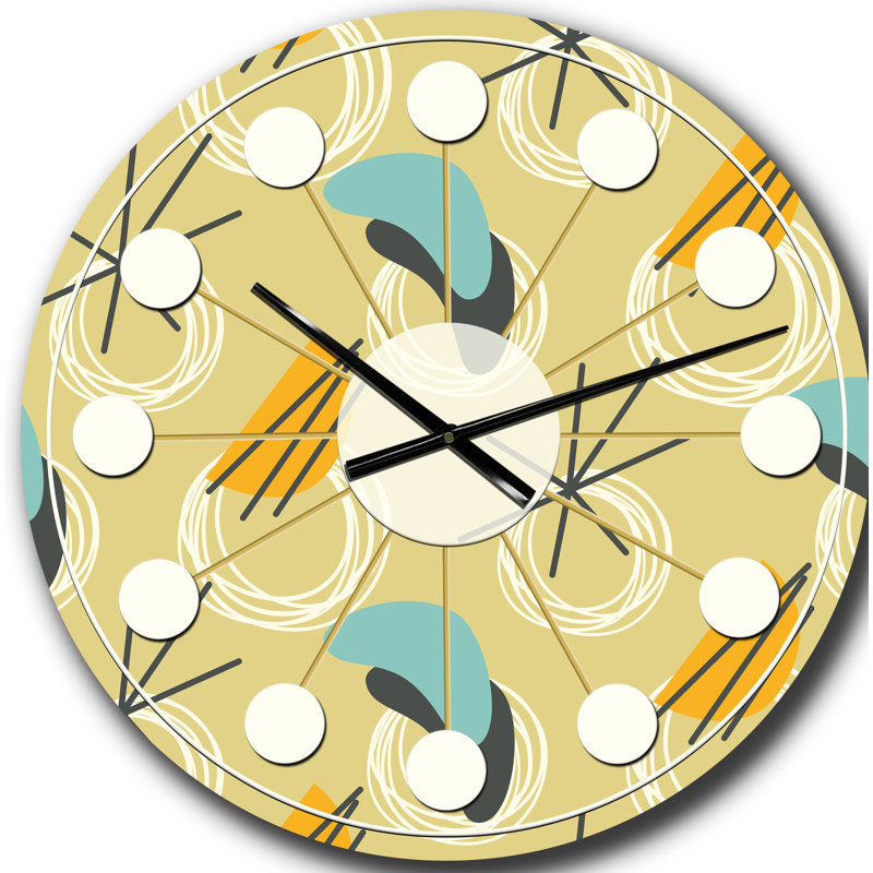 Horloge murale rétro Mid-Century, Grand