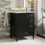 Meuble-lavabo autoportant moderne avec lavabo en céramique durable, charnières à fermeture en douceur et grand espace de rangement-107868657