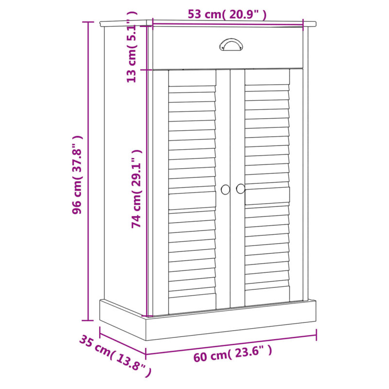 6 Pair Shoe Storage Cabinet, Brown