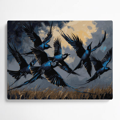 «Birds Common Grackle», art mural en métal gris
