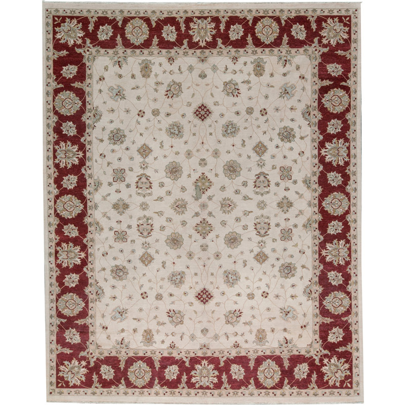Cornwall Wool Oriental Area Rug in Beige/Red