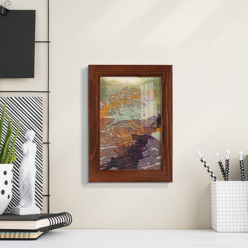 Paysage de Monet VII sur papier, H 6 po x l 4 po x P 1 po, Châtaigne