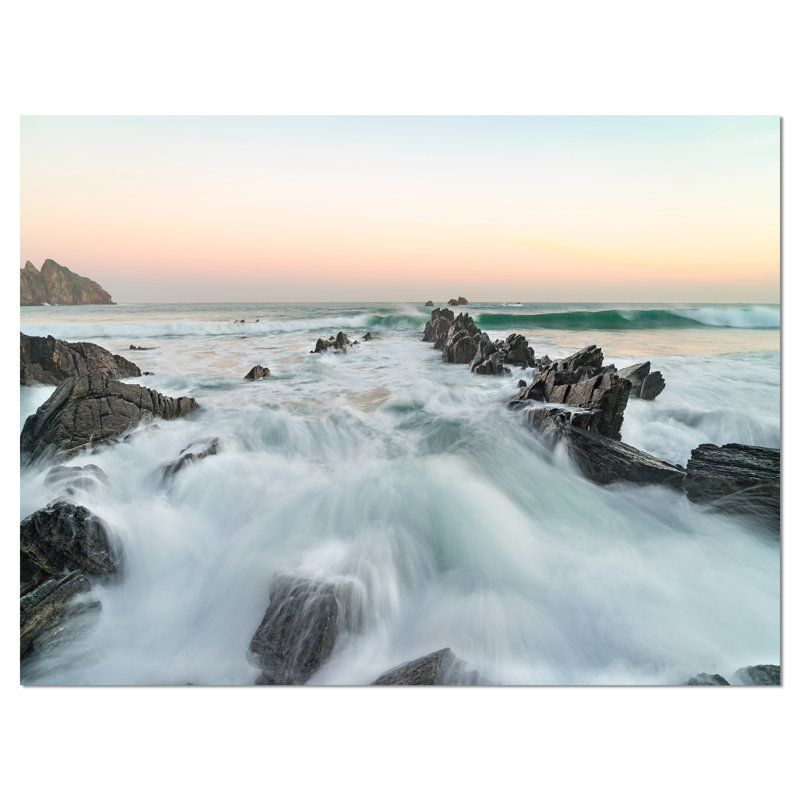 «Bay of Biscay Sunrise Waves», reproduction de photo sur toile tendue 1 pièce, H 20 po x l 20 po x P 1 po