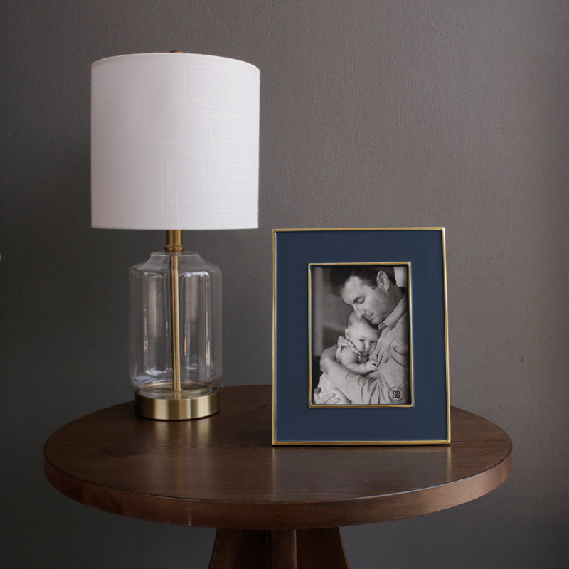 Encanto Matted Rectangle Picture Frame, Midnight/Gold Trim, 5" x 7"