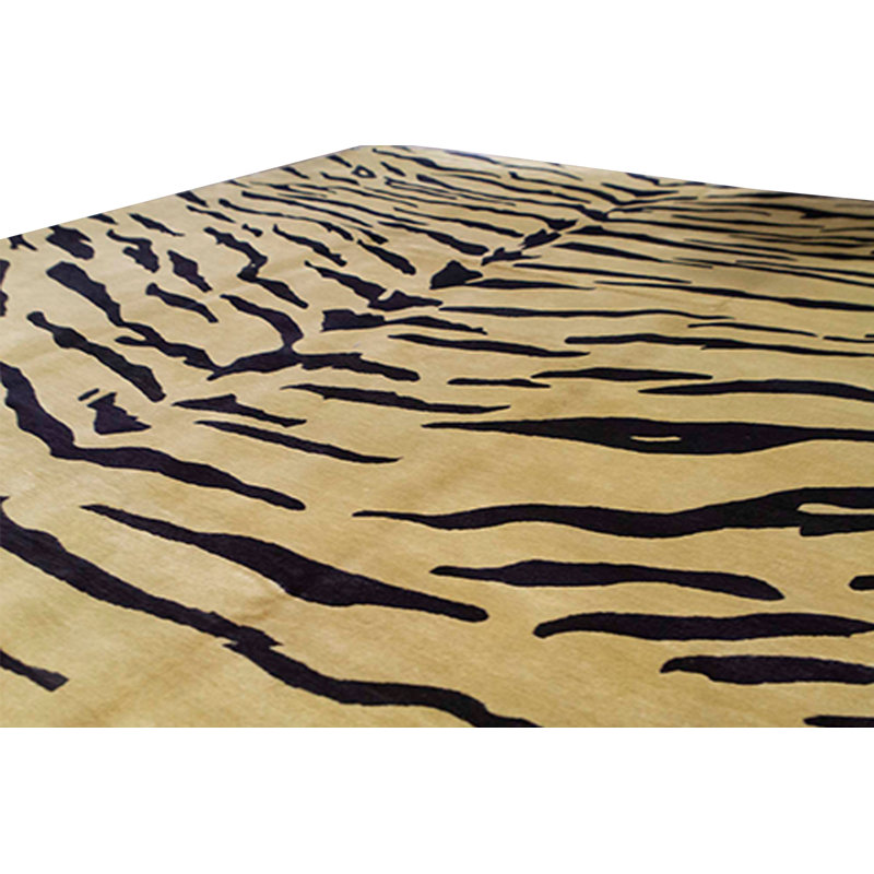 Hand-Knotted High-Quality Gold and Black Area Rug
