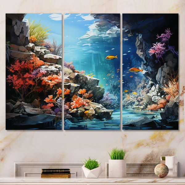 Highland Dunes Aquariums Marine Wonders III On Canvas 3 Pieces Print ...