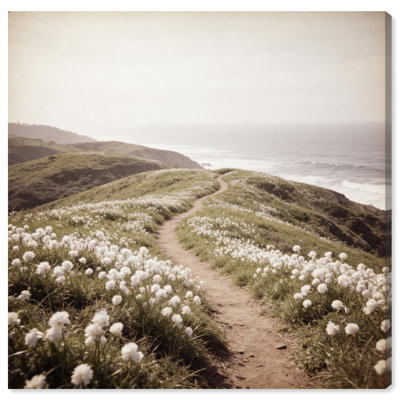 Blooming Path Landscape & Nature Canvas Print by Oliver Gal, Black Frame, 12 x 12