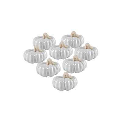 The Holiday Aisle® 12 Pack Of Fabric Pumpkin With Jewels, Elegant Autumn Wedding, Halloween & Thanksgiving Table Decor, Perfect For Fall Centerpieces And Home Decor