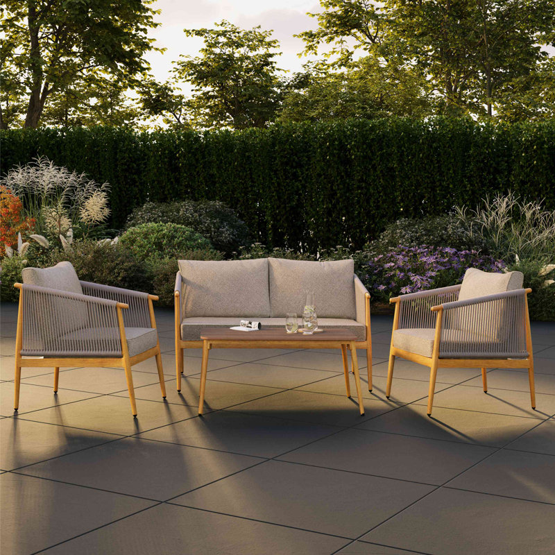 282cm Wide Straight Patio Sofa with Cushions