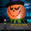 Fantôme de citrouille gonflable d'Halloween de 8 pi avec chapeau à DEL