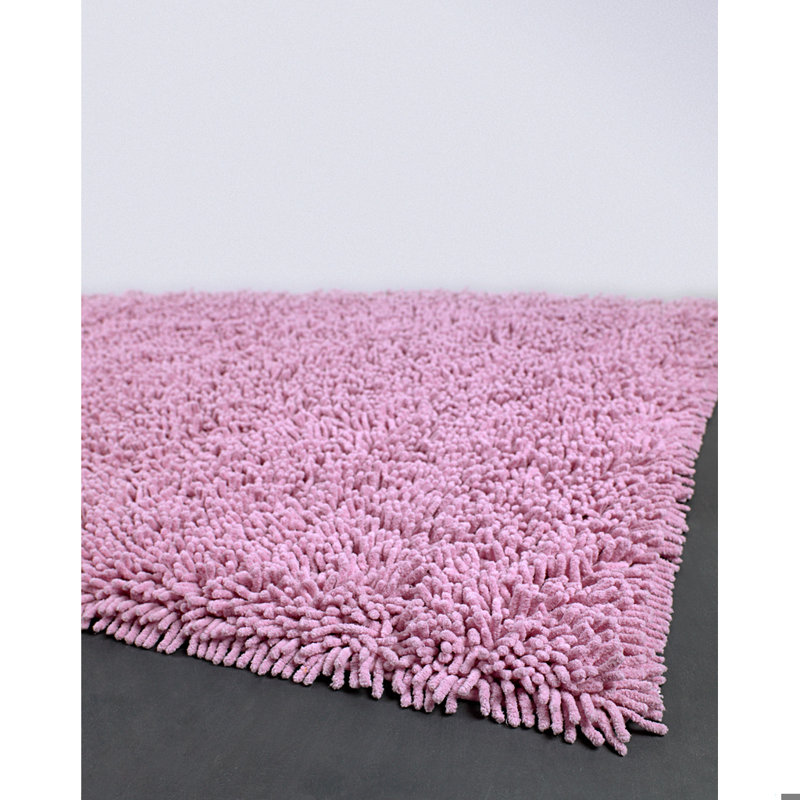 Tapis rose en coton tissé à la main Ellington, Rose, Rectangulaire 2 pi x 3 pi
