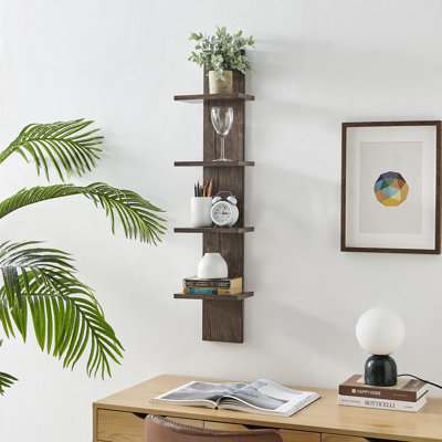 Decorative Tiered Wall Shelves Arica 4-Tier Floating Column Shelf